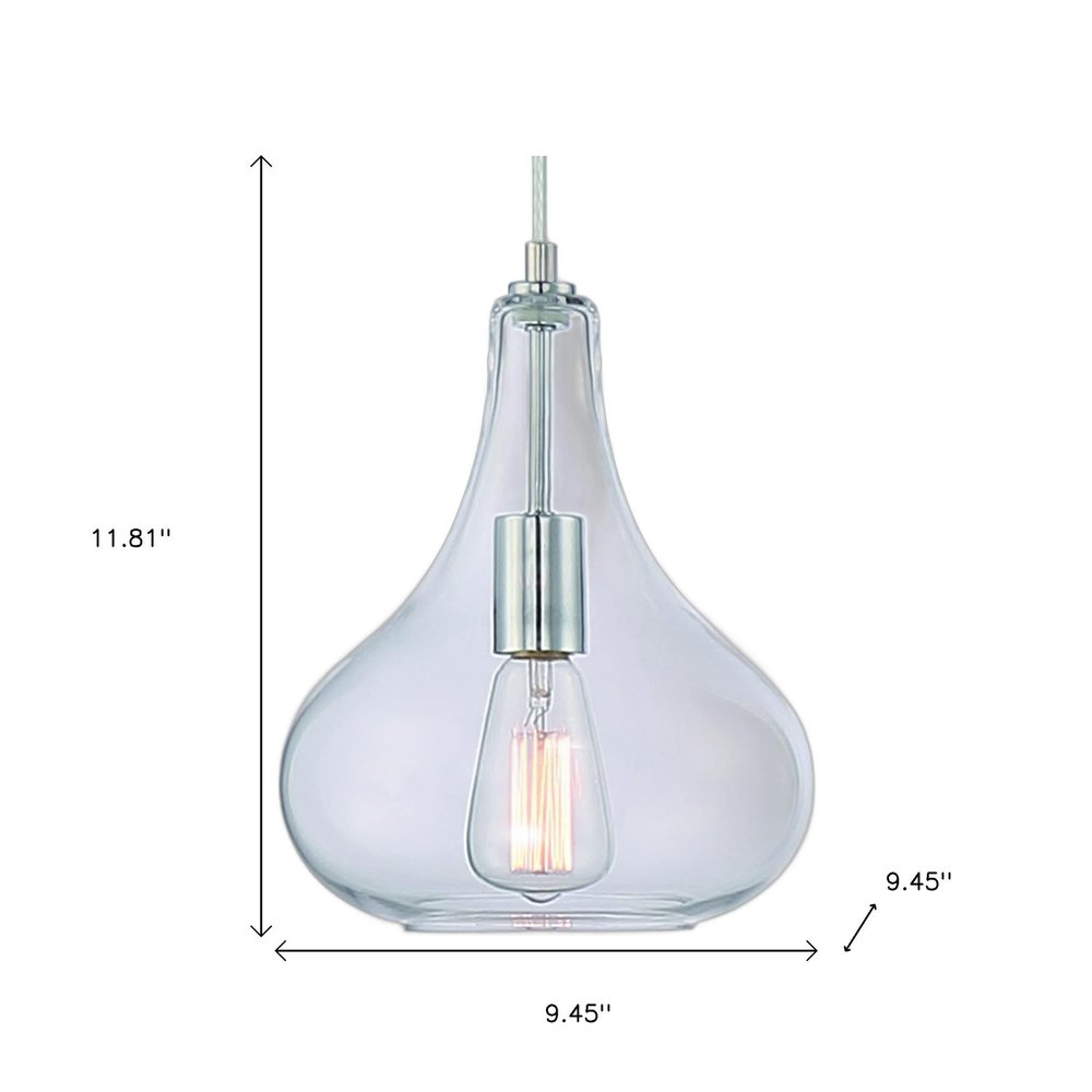 Silver Candle Style Metal Dimmable Chandelier With Clear Shades