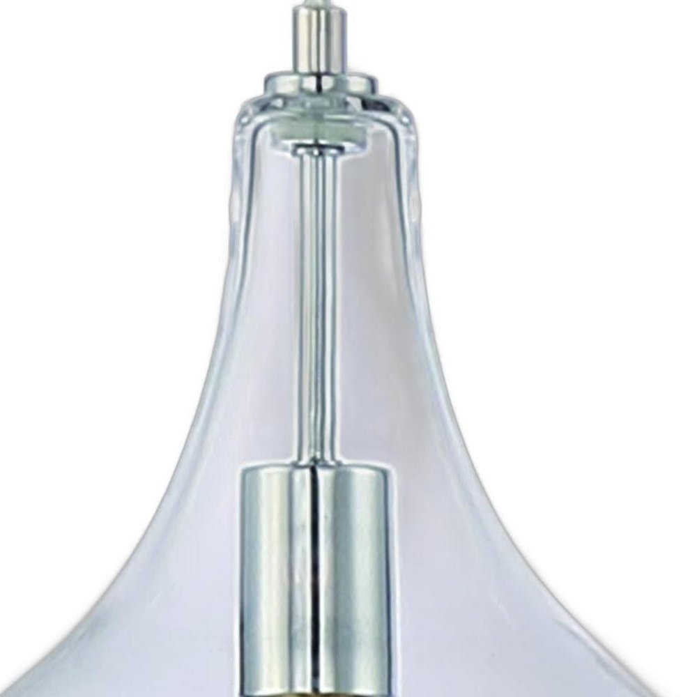 Silver Candle Style Metal Dimmable Chandelier With Clear Shades