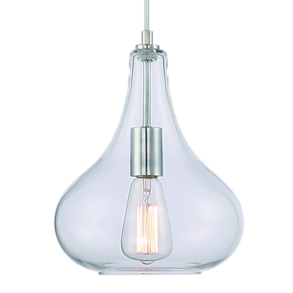 Silver Candle Style Metal Dimmable Chandelier With Clear Shades
