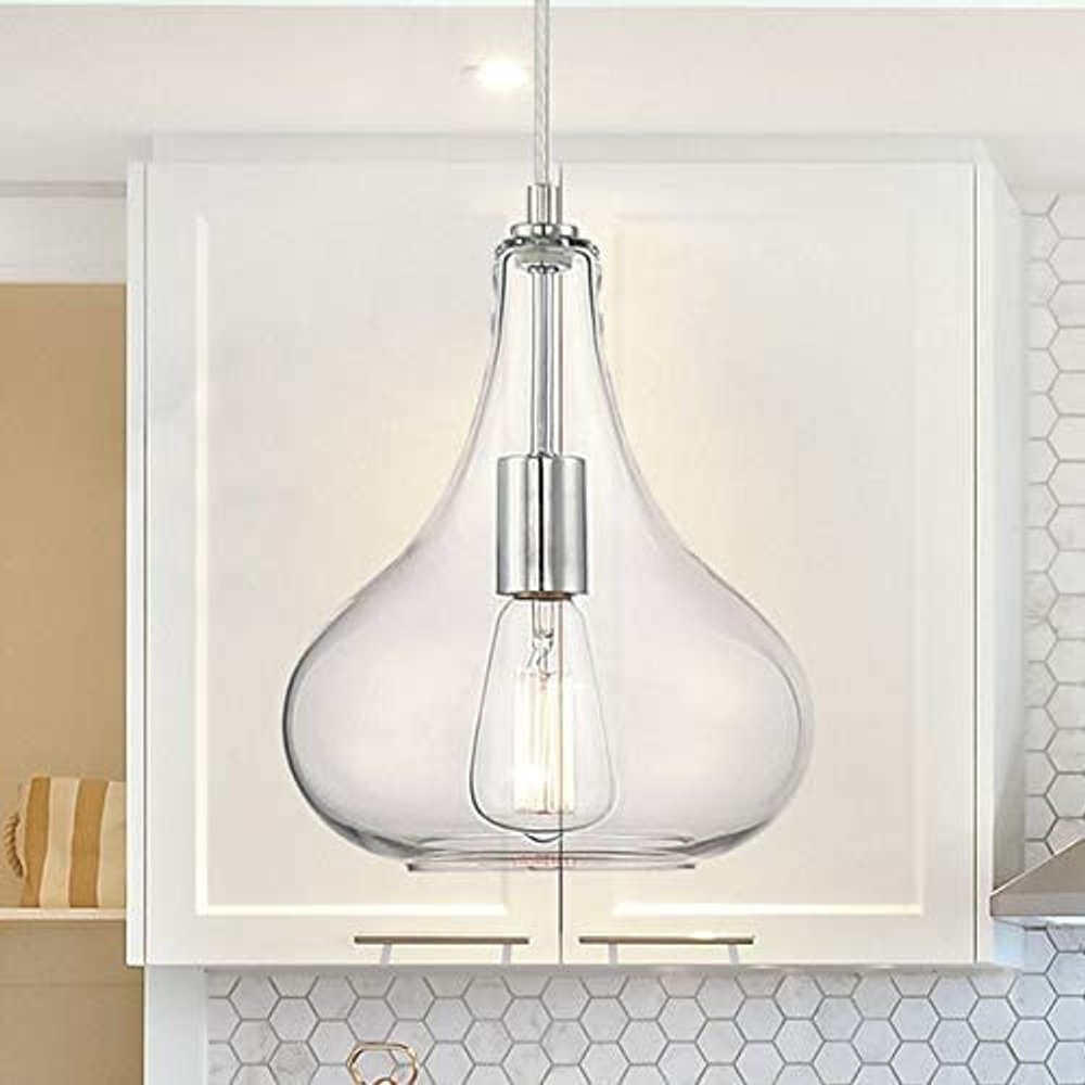 Silver Candle Style Metal Dimmable Chandelier With Clear Shades