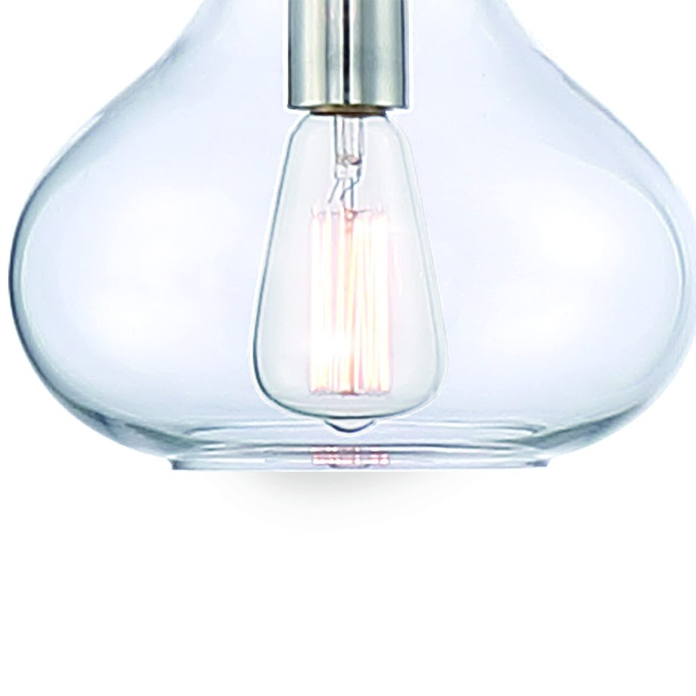 Silver Candle Style Metal Dimmable Chandelier With Clear Shades