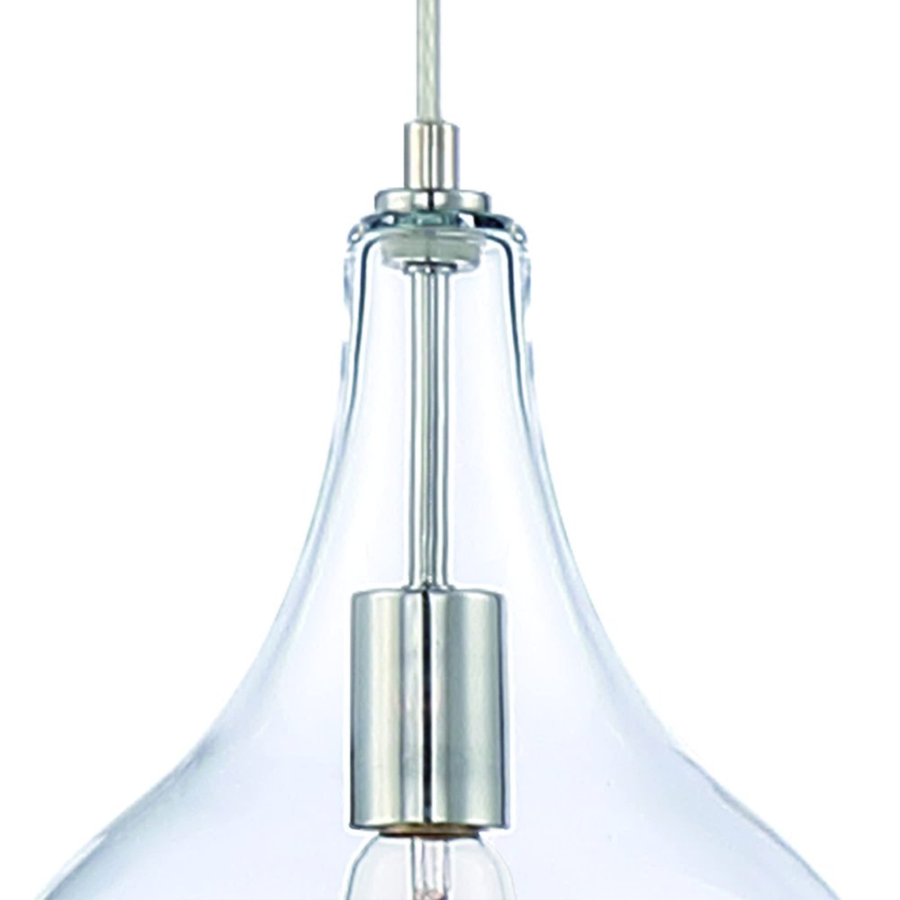 Silver Candle Style Metal Dimmable Chandelier With Clear Shades
