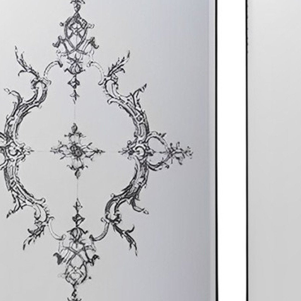 Set of Six Decorative Antiqued Glass Black Metal Framed Mirror Set on a white background