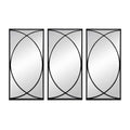 Set of Three Black Iron Framed Accent Mirror on a white background