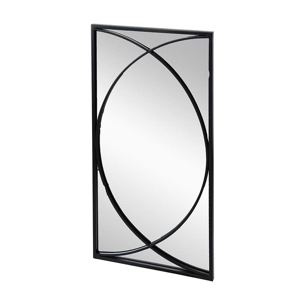 Set of Three Black Iron Framed Accent Mirror on a white background