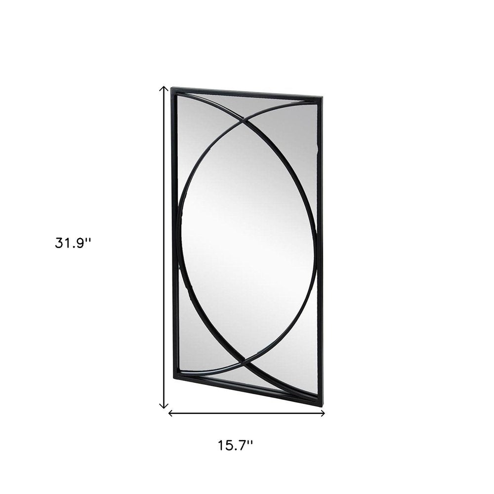 Set of Three Black Iron Framed Accent Mirror on a white background