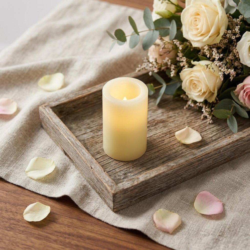 5" Ivory Flameless Pillar Candle