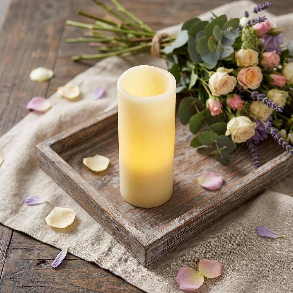 5" Ivory Flameless Pillar Candle
