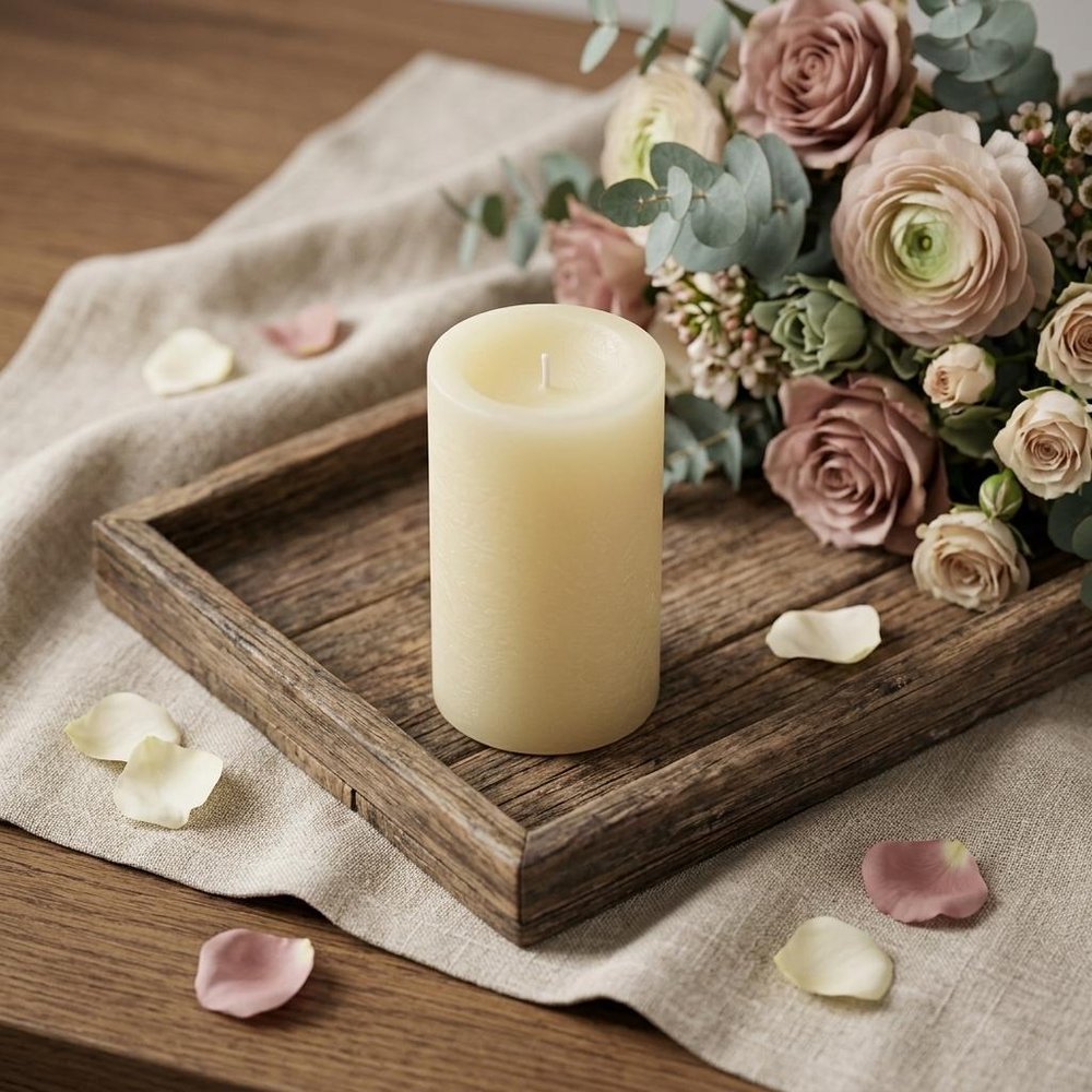 6" Ivory Flameless Pillar Candle
