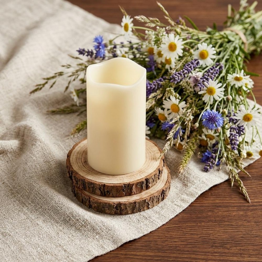5" Ivory Flameless Pillar Candle