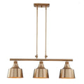 Gold Kitchen Island Three Light Metal Dimmable Chandelier With Gold Shades