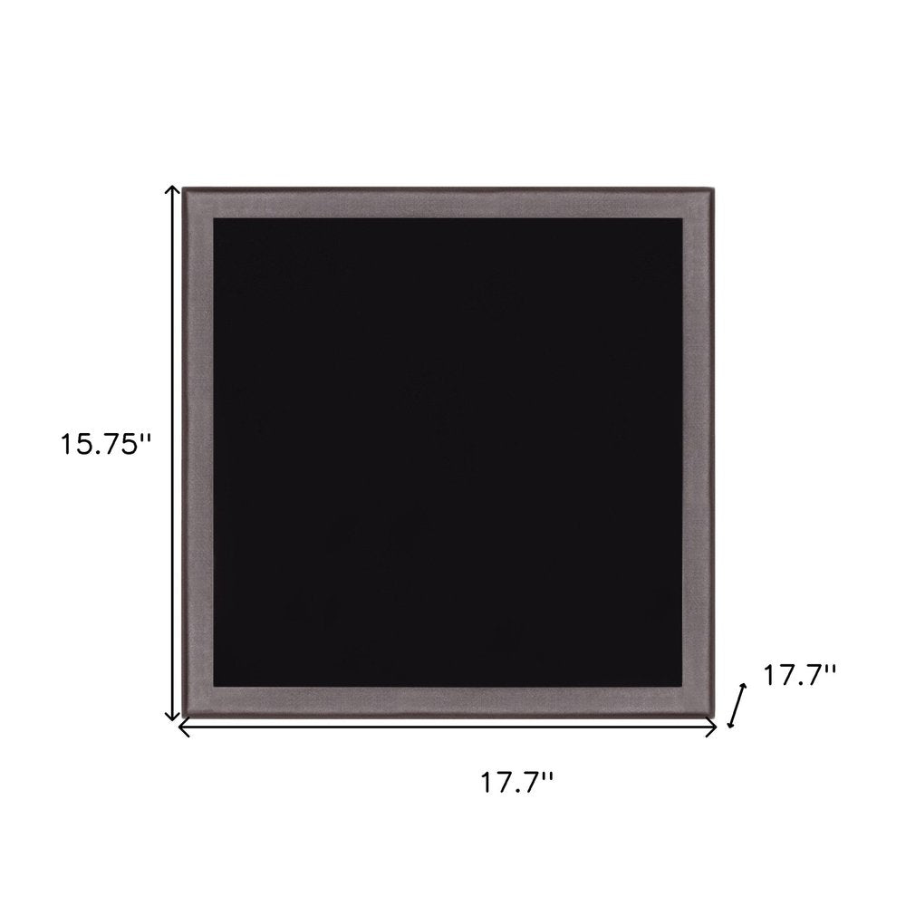 18" Black Square Glass Outdoor Side Table. Outdoor table isolated on a plain white background, finished in black glass.