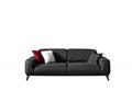 90" Dark Gray Linen Sleeper Sofa And Toss Pillows With Silver Legs on a white background