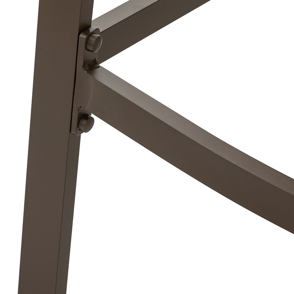 Set of Two 28" Brown Aluminum Outdoor Bar Height Chairs
