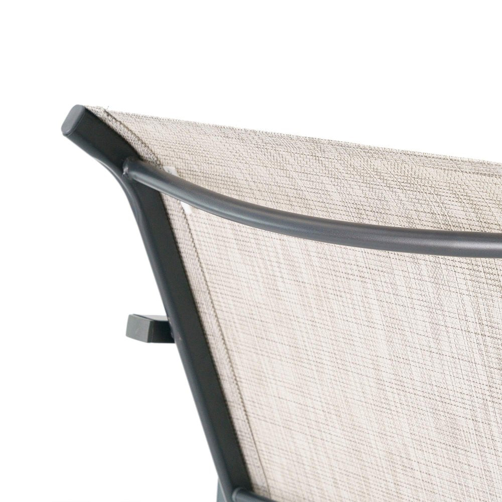 Set of Two 28" Gray Steel Outdoor Bar Height Chairs