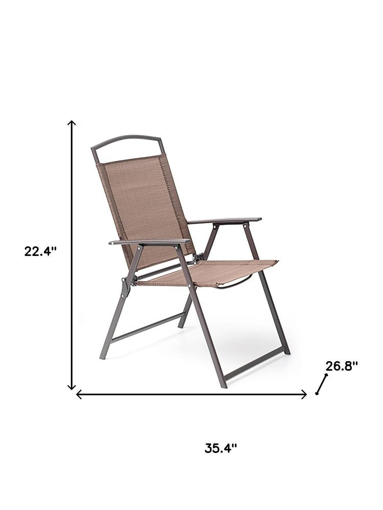Six Piece Clear and Brown Square Glass Dining Set with Four Chairs on a white background