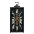 10" Black and Gold Metal and Glass Analog Vintage Style Crackle Wall Clock