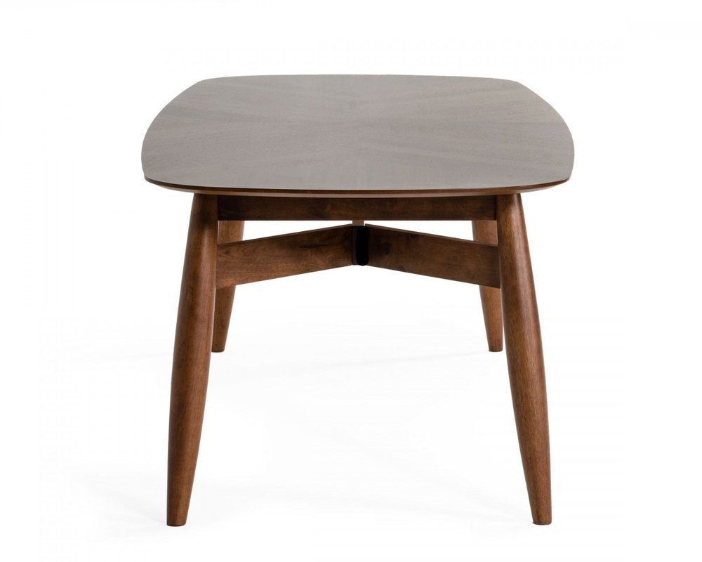 95" Brown Solid Wood Dining Table on a white background
