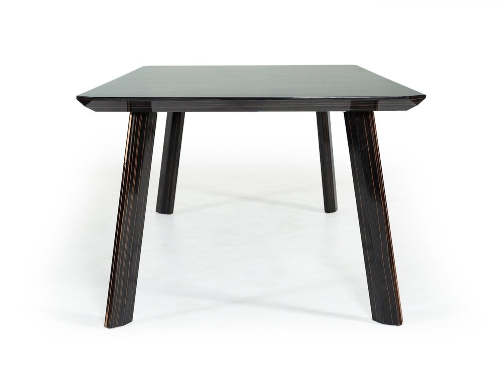 87" Ebony Dining Table on a white background