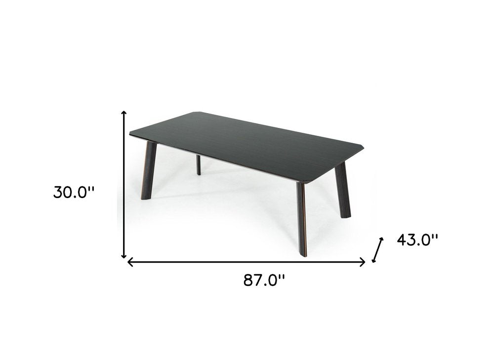 87" Ebony Dining Table on a white background