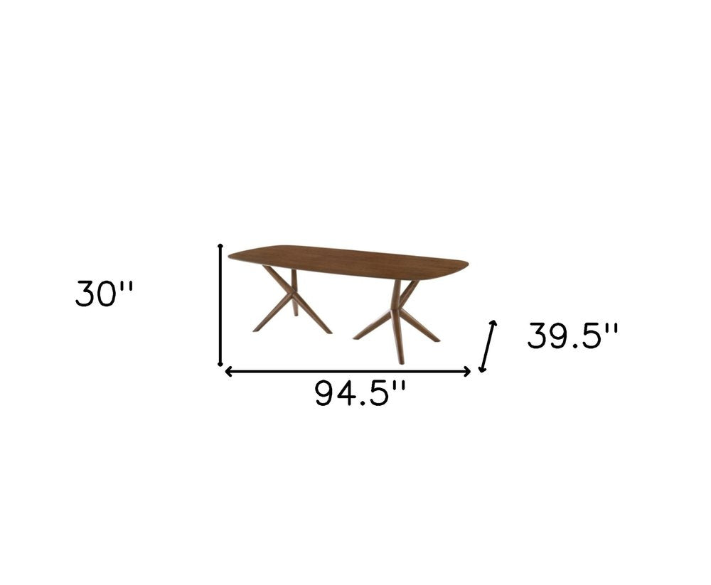95" Brown Solid Manufactured Wood Dining Table on a white background