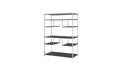 Gray And Silver Metal Seven Tier Geometric Bookcase on a white background