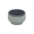 Blue Ceramic 37 Ounce Round Distressed Pot Planter