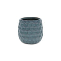 Blue Ceramic 15 Ounce Round Distressed Pot Planter