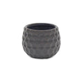 Gray Ceramic 17 Ounce Round Distressed Pot Planter on a white background