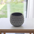 Gray Ceramic 17 Ounce Round Distressed Pot Planter