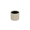 Off White Ceramic 25 Ounce Dotted Round Distressed Pot Planter on a white background