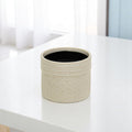 Off White Ceramic 25 Ounce Dotted Round Distressed Pot Planter