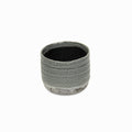 Gray Ceramic 19 Ounce Two Toned Round Distressed Pot Planter on a white background
