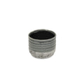 Gray Ceramic 36 Ounce Two Toned Round Distressed Pot Planter on a white background