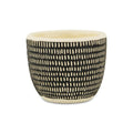 Black And White Ceramic 39 Ounce Dotted Round Distressed Pot Planter
