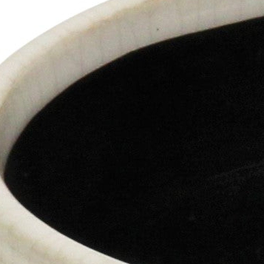 Off White Ceramic 42 Ounce Dotted Round Distressed Pot Planter