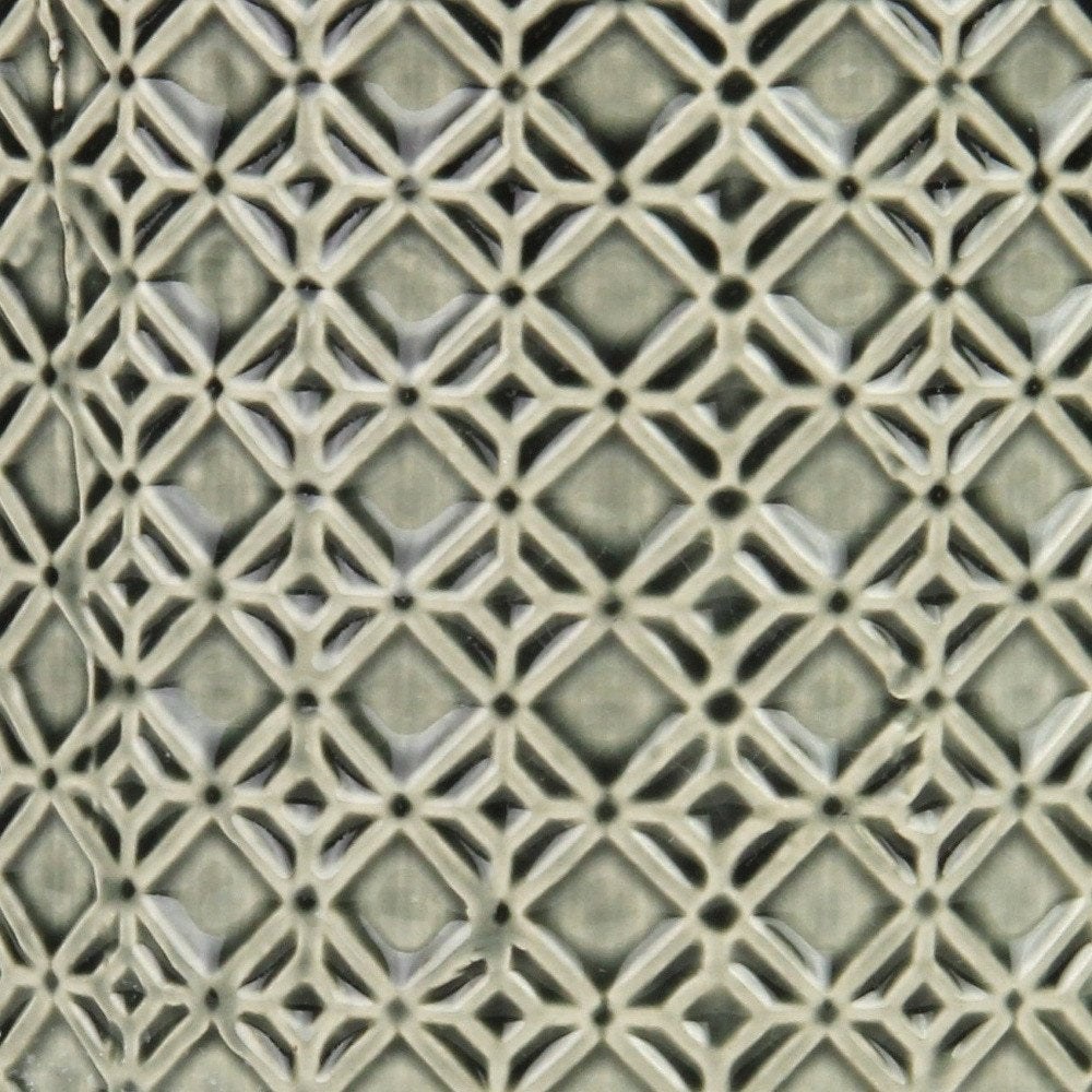 6" Gray Geometric Ceramic Indoor Outdoor Round Pot Planter. Outdoor planter in gray ceramic.