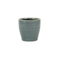 Blue Ceramic 22 Ounce Striped Round Distressed Pot Planter