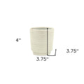 White Ceramic 15 Ounce Round Distressed Pot Planter on a white background