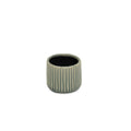 Beige And Green Ceramic 12 Ounce Striped Round Distressed Pot Planter