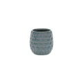 Blue And Gold Ceramic 20 Ounce Geometric Round Distressed Pot Planter