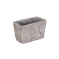 9" Gray Speckle Glaze Cement Indoor Outdoor Rectangular Pot Planter on a white background