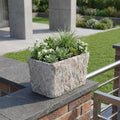 9" Gray Speckle Glaze Cement Indoor Outdoor Rectangular Pot Planter