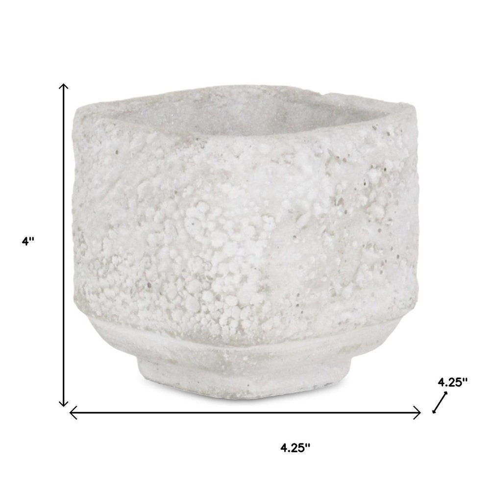 Gray Cement 106 Ounce Crackle Square Distressed Pot Planter