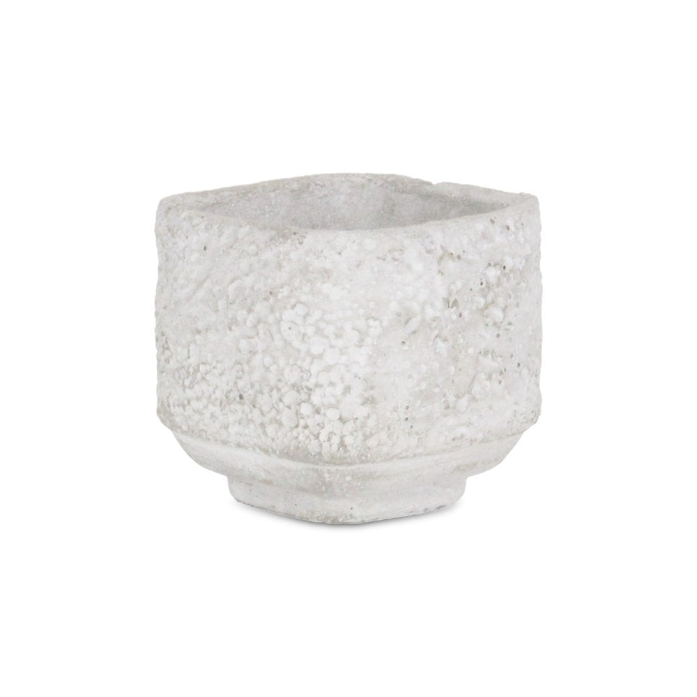 Gray Cement 106 Ounce Crackle Square Distressed Pot Planter