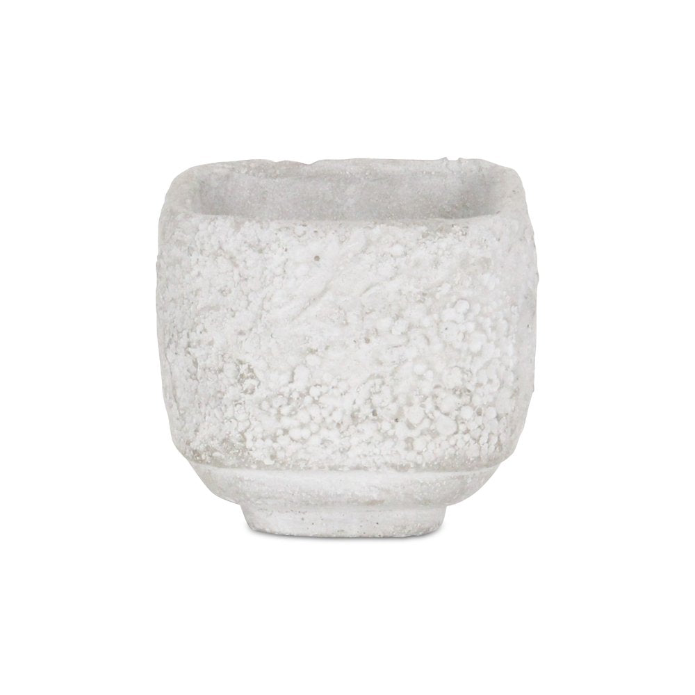 Gray Cement 106 Ounce Crackle Square Distressed Pot Planter