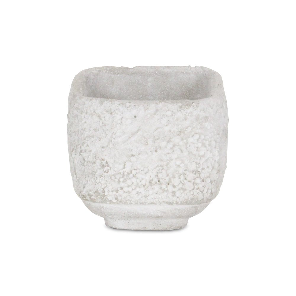Gray Cement 106 Ounce Crackle Square Distressed Pot Planter