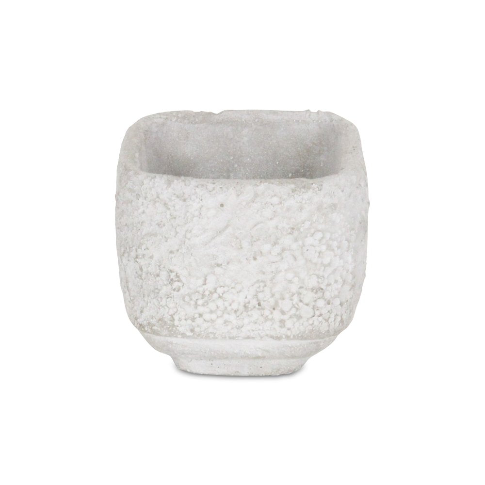 Gray Cement 106 Ounce Crackle Square Distressed Pot Planter