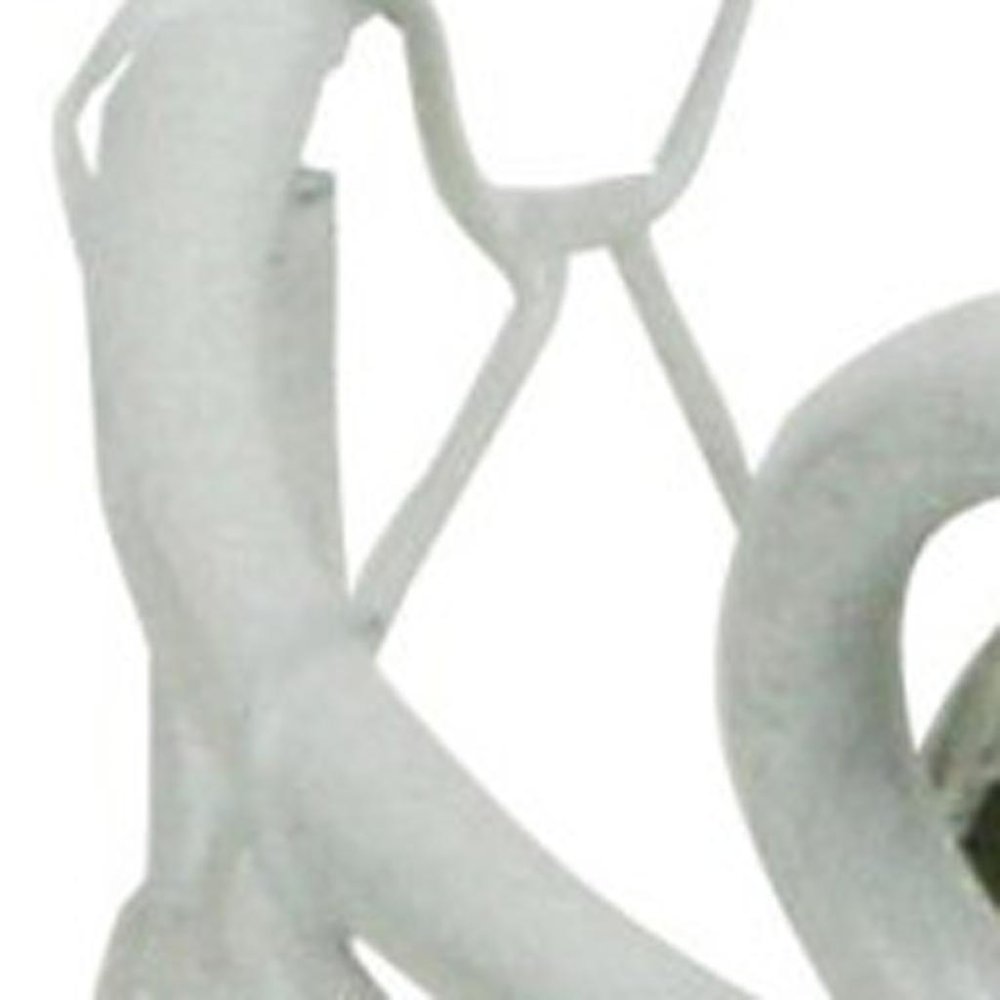 5" White Metal Tabletop Lantern Candle Holder