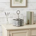 Set of Four Clear Galvanized Metal And Glass Decorative Bottle